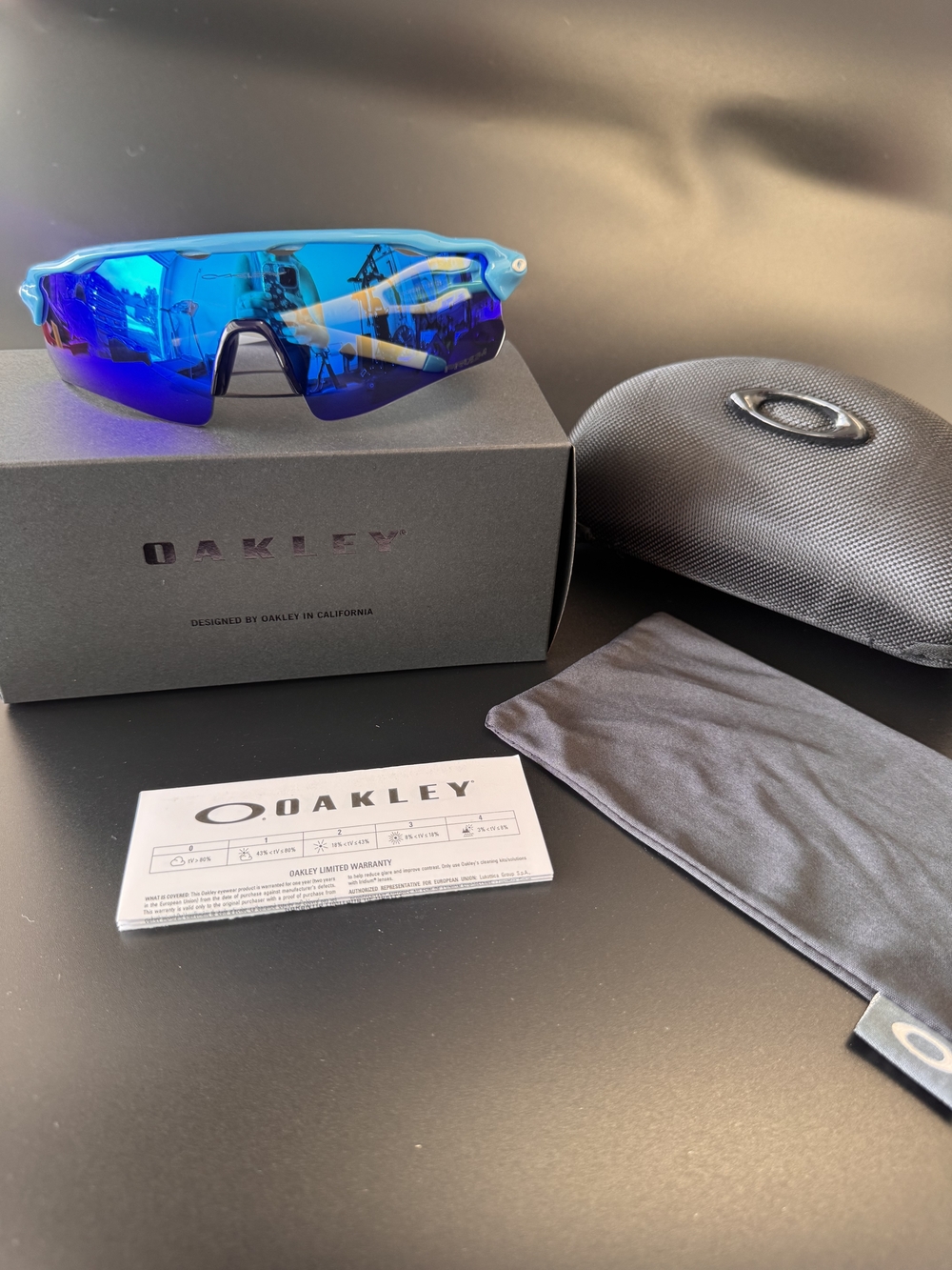Oakley Sapphire Blue Mirrored Sport Sunglasses